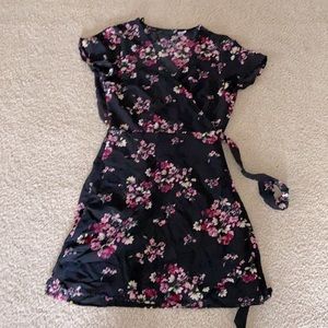 Floral back mini dress